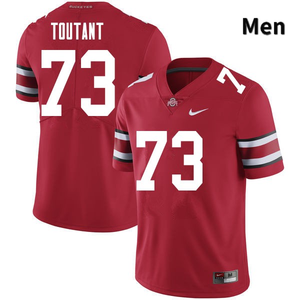 Ohio State Buckeyes Grant Toutant Men's #73 Red Authentic Stitched College Football Jersey